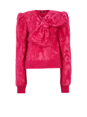 BALMAIN  Pull en mohair brossé - Rose