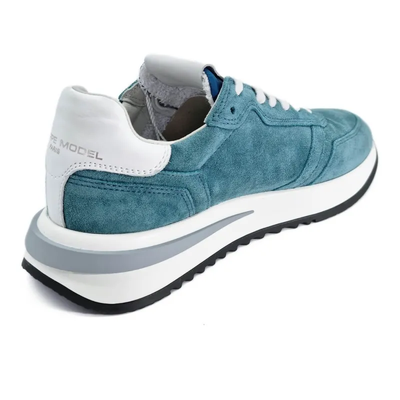 Basket sportswear en velours bleu ciel - Philippe Model - Scarpe