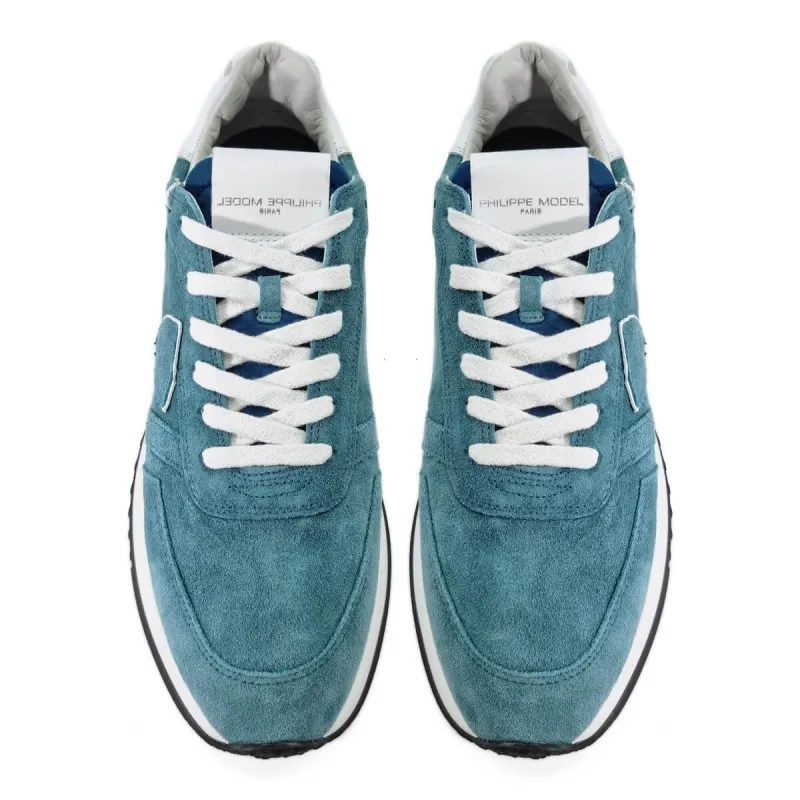 Basket sportswear en velours bleu ciel - Philippe Model - Scarpe