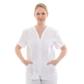 Blouse médicale fermeture éclair blanche Lavable à 60° - MANELLI