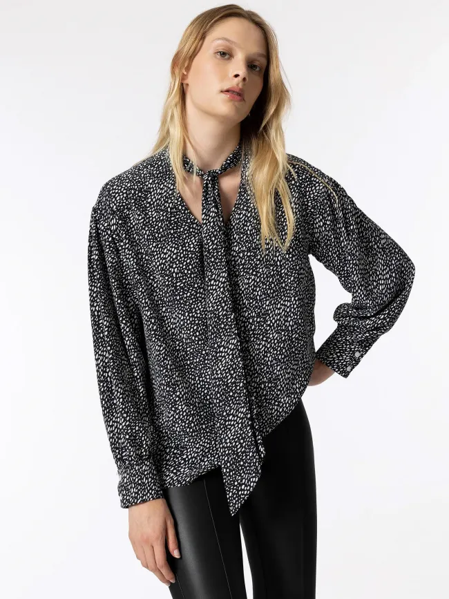 Blouse à pois genevieve noir femme - Tiffosi | wimod