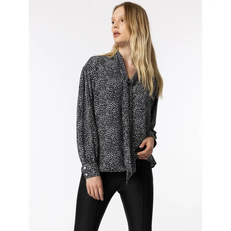 Blouse à pois genevieve noir femme - Tiffosi | wimod