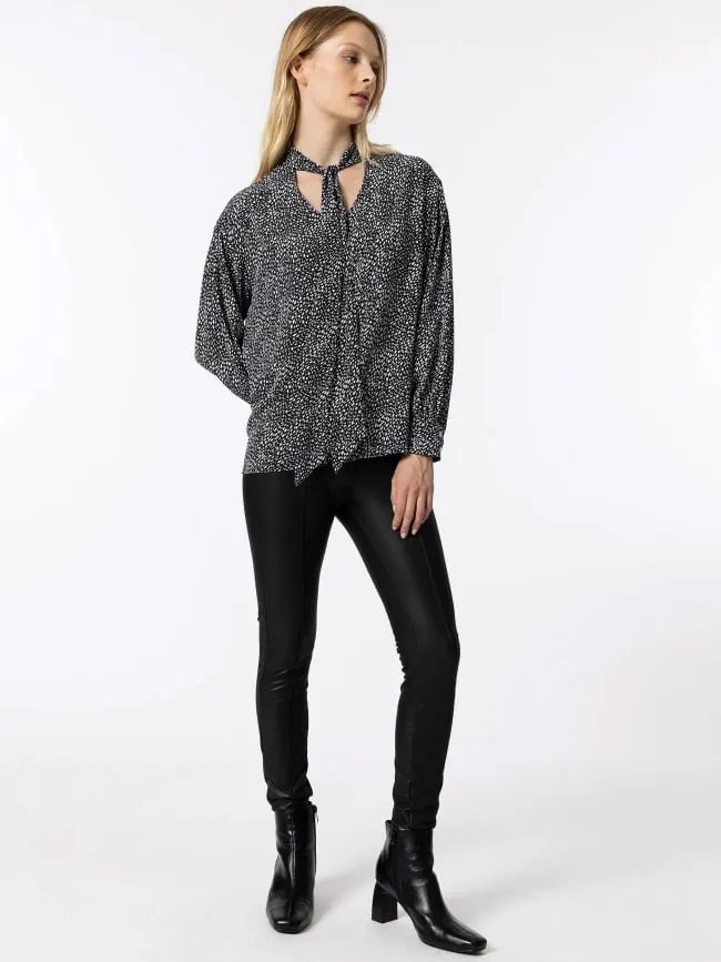 Blouse à pois genevieve noir femme - Tiffosi | wimod