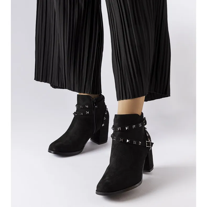 Bottines cloutées noires Irma le noir