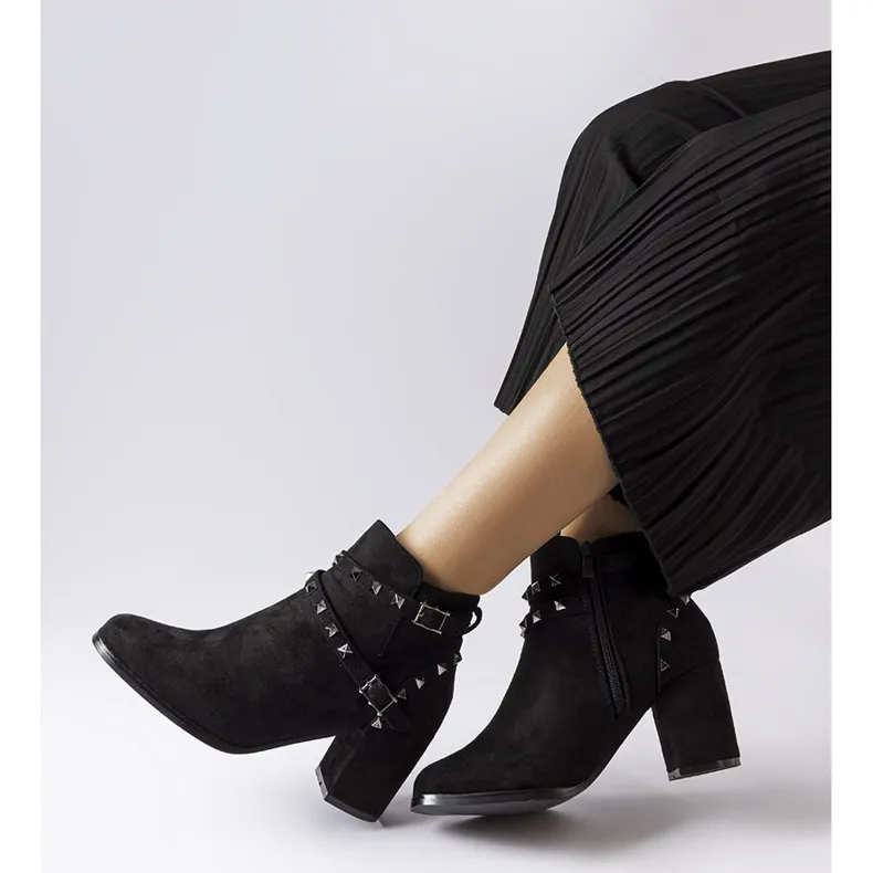 Bottines cloutées noires Irma le noir