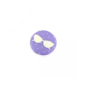 Bouton Polyester Lunettes à pois Parme