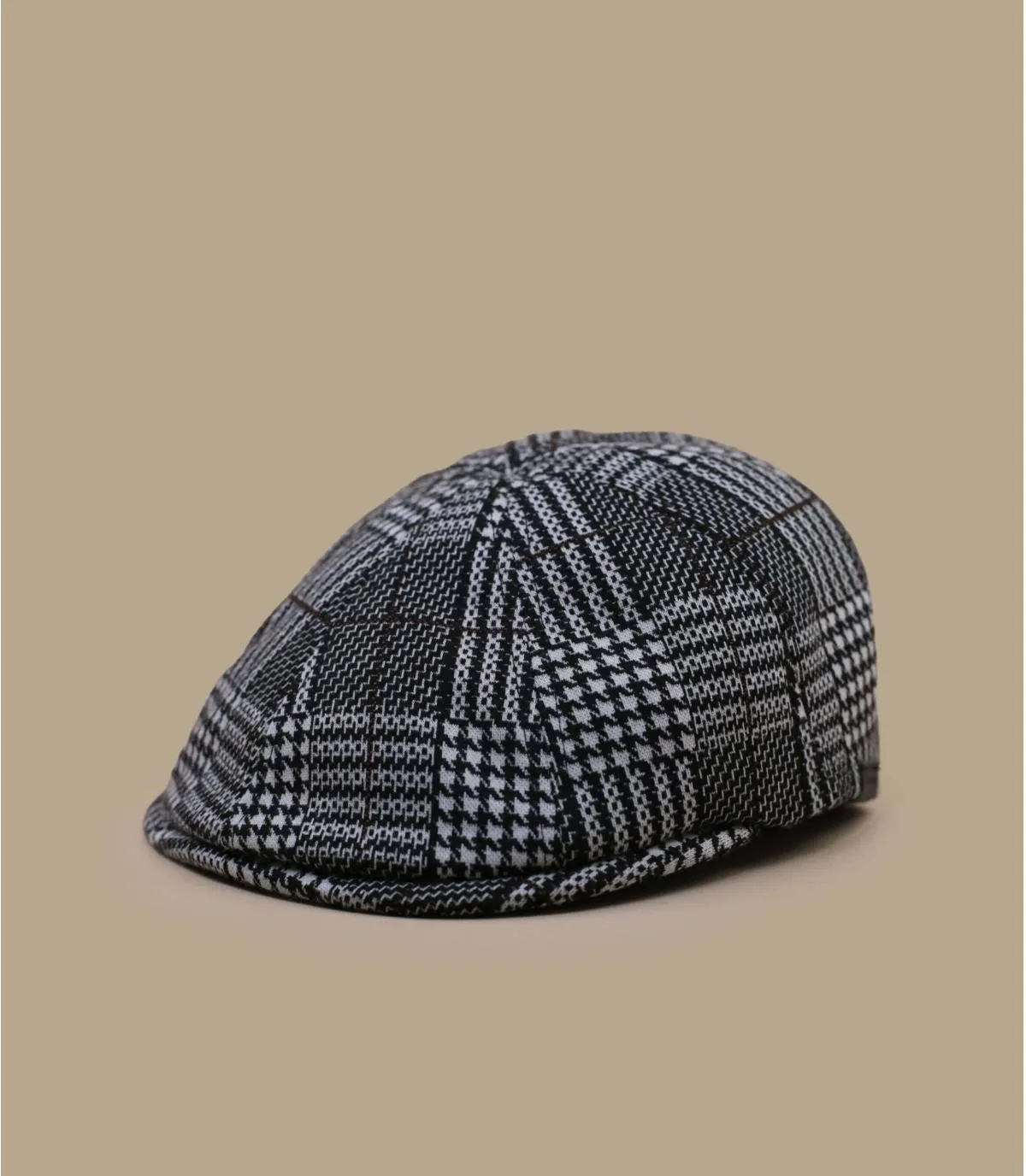 Béret casquette  à carreaux noir - Pattern Flexfit Cap black plaid Kangol : Headict