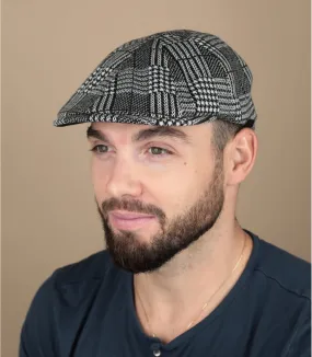 Béret casquette  à carreaux noir - Pattern Flexfit Cap black plaid Kangol : Headict