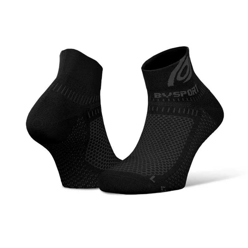 Chaussettes de running BV Sport Mixte | Chaussettes de course légères et respirantes BV Sport Socquettes Light 3D Noir unisexe |