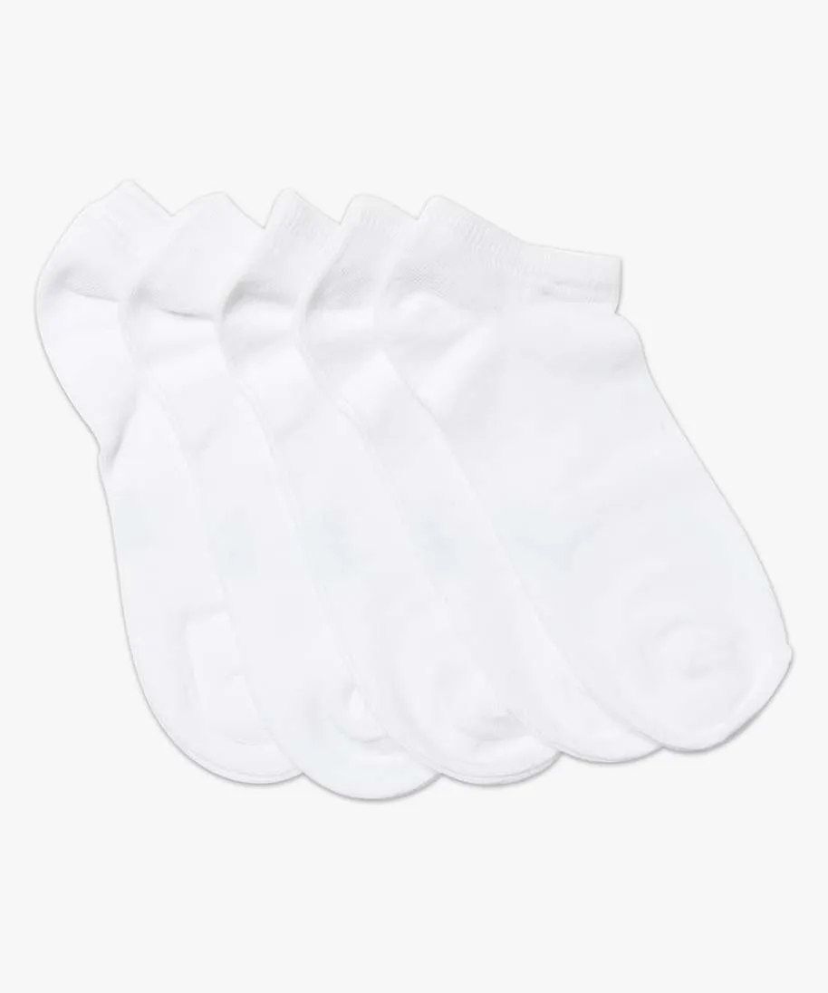 chaussettes femme ultra courtes unies (lot de 5) blanc standard chaussettes