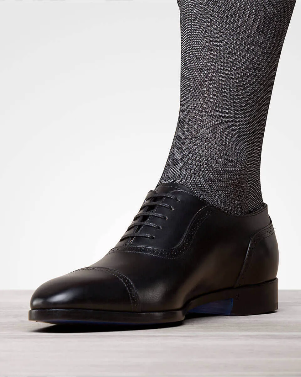 Chaussettes fil d'Ecosse caviar | Chaussettes homme gris| In Corio