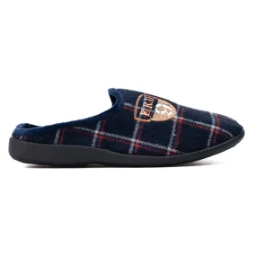 Chaussons homme Shelovet à carreaux bleu marine