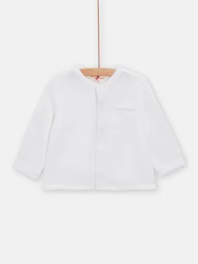 Chemise blanche à col tunisien pour bébé garçon