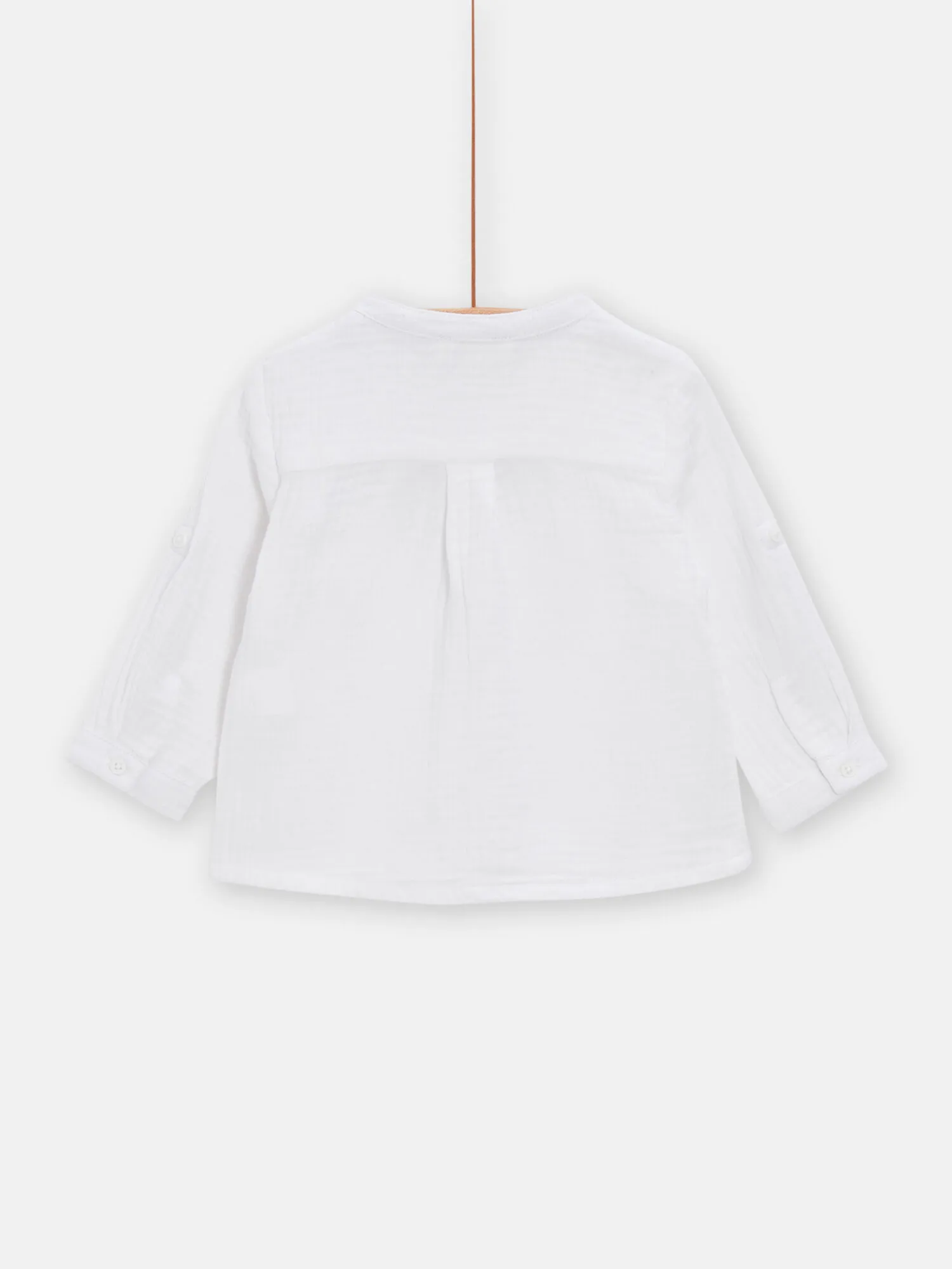 Chemise blanche à col tunisien pour bébé garçon