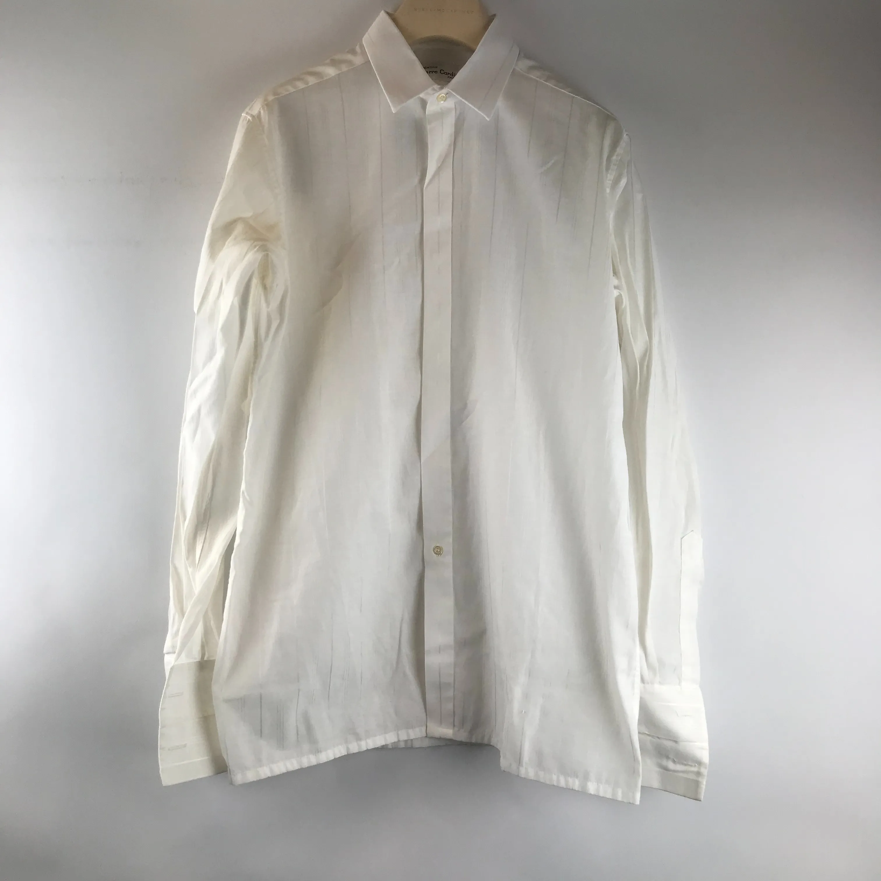 Chemise blanche avec rayures blanches - Pierre Cardin - 38