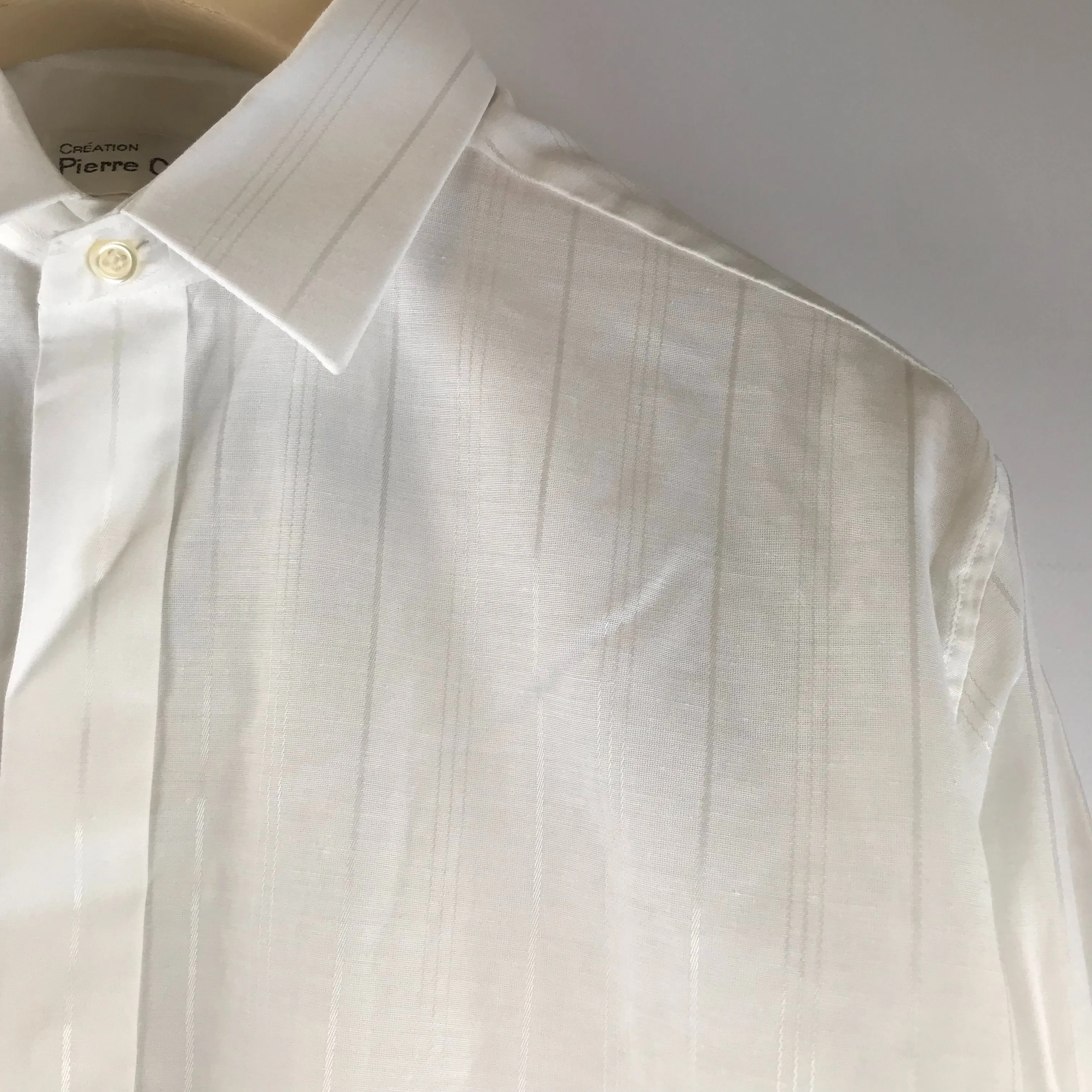 Chemise blanche avec rayures blanches - Pierre Cardin - 38