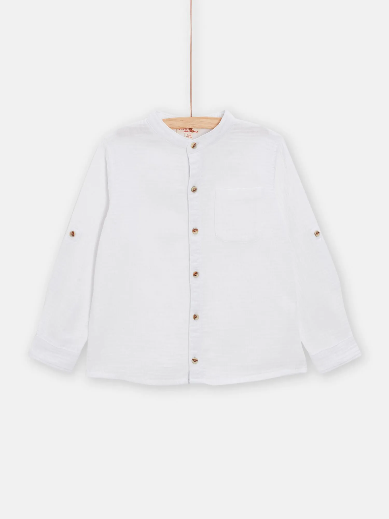 Chemise blanche en gaze de coton pour garçon