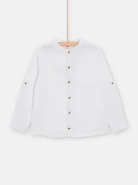 Chemise blanche en gaze de coton pour garçon