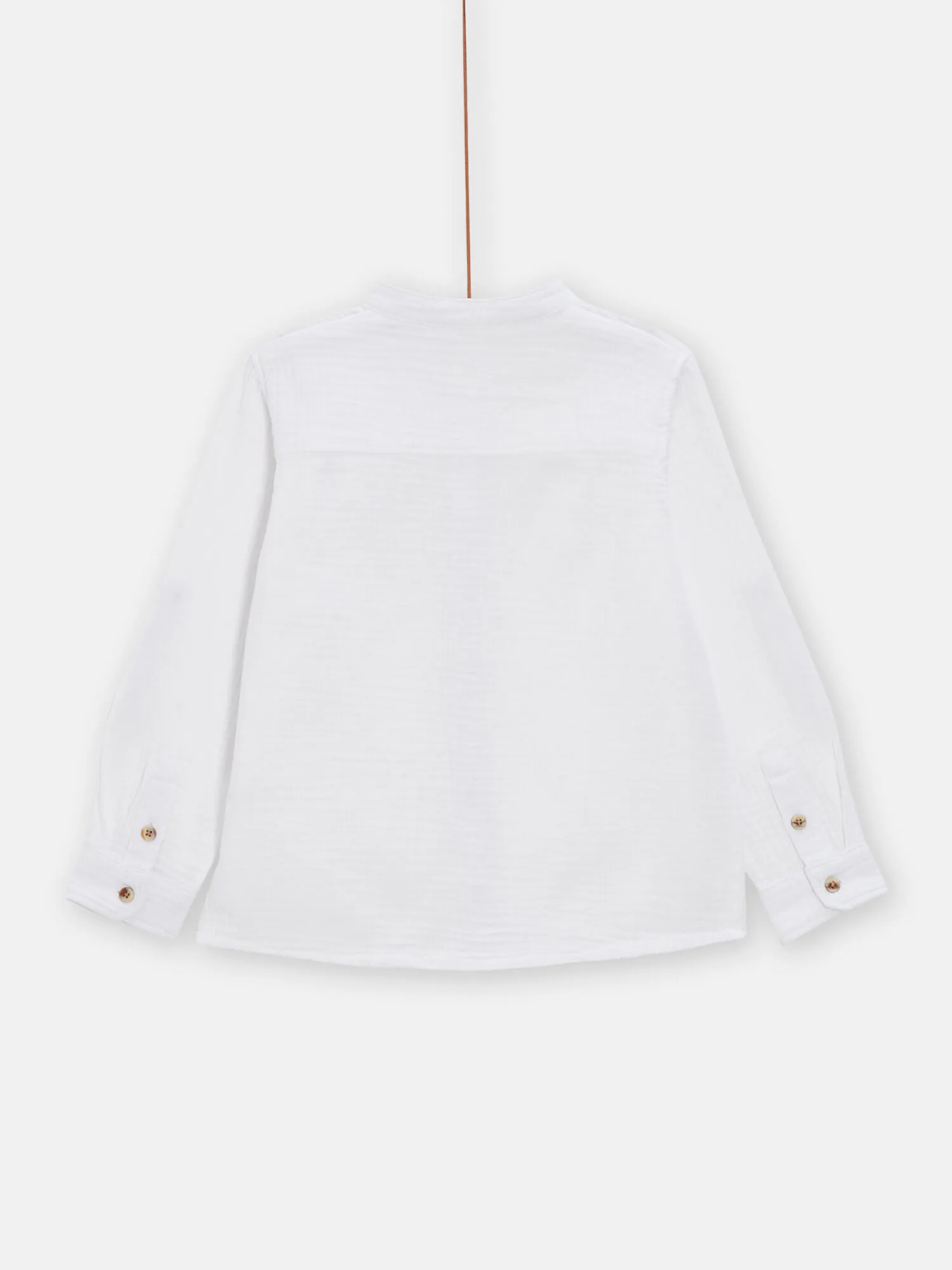 Chemise blanche en gaze de coton pour garçon