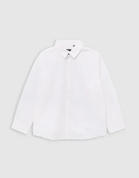 Chemise blanche patte brodée éclair garçon