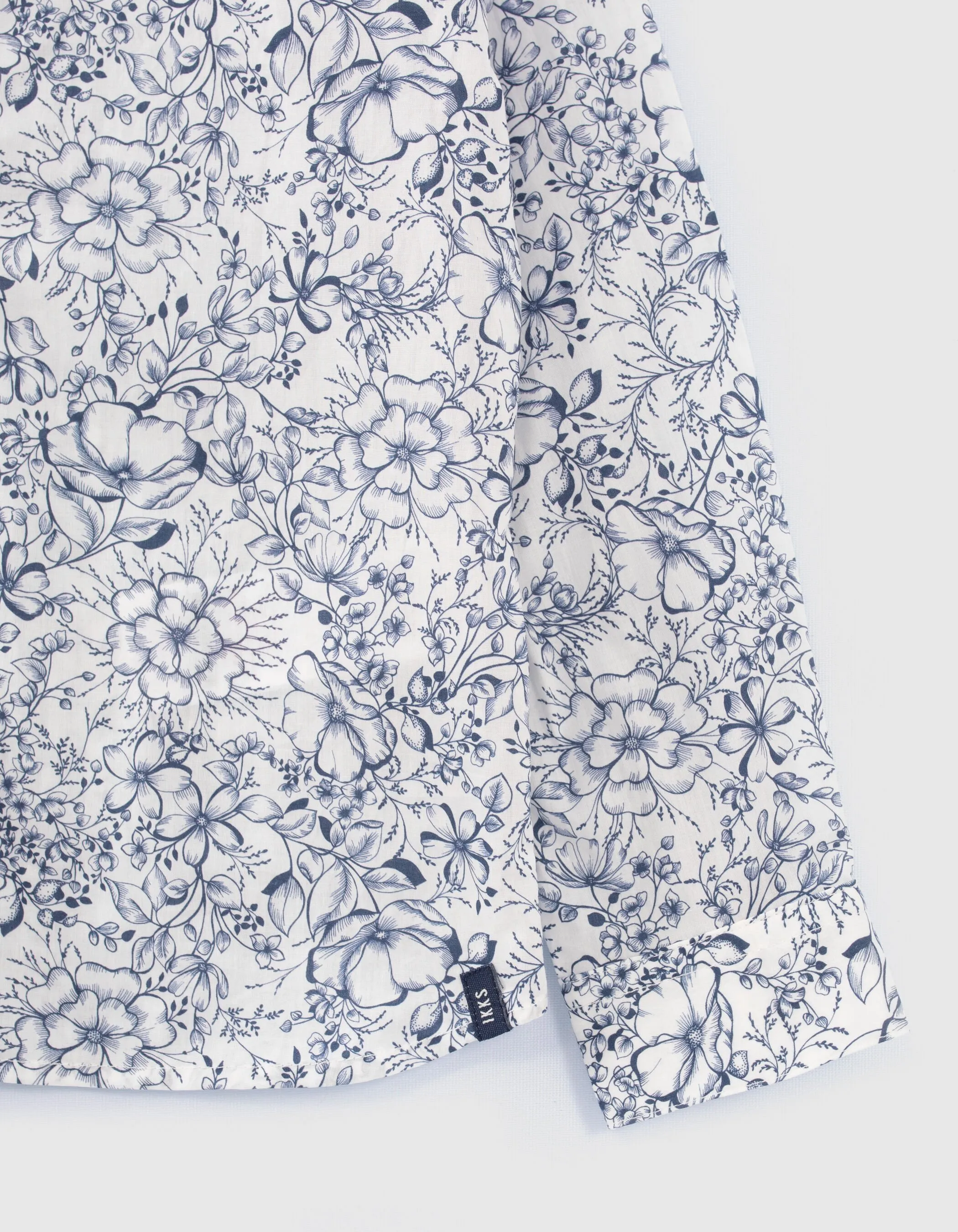 Chemise blanche tissu Liberty à fleurs mini me garçon