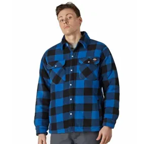 Chemise de Travail Homme à Carreaux Portland Bleu Roi et Noir - DICKIES