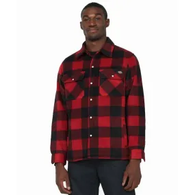 Chemise de Travail Homme à Carreaux Portland Rouge et Noir - DICKIES