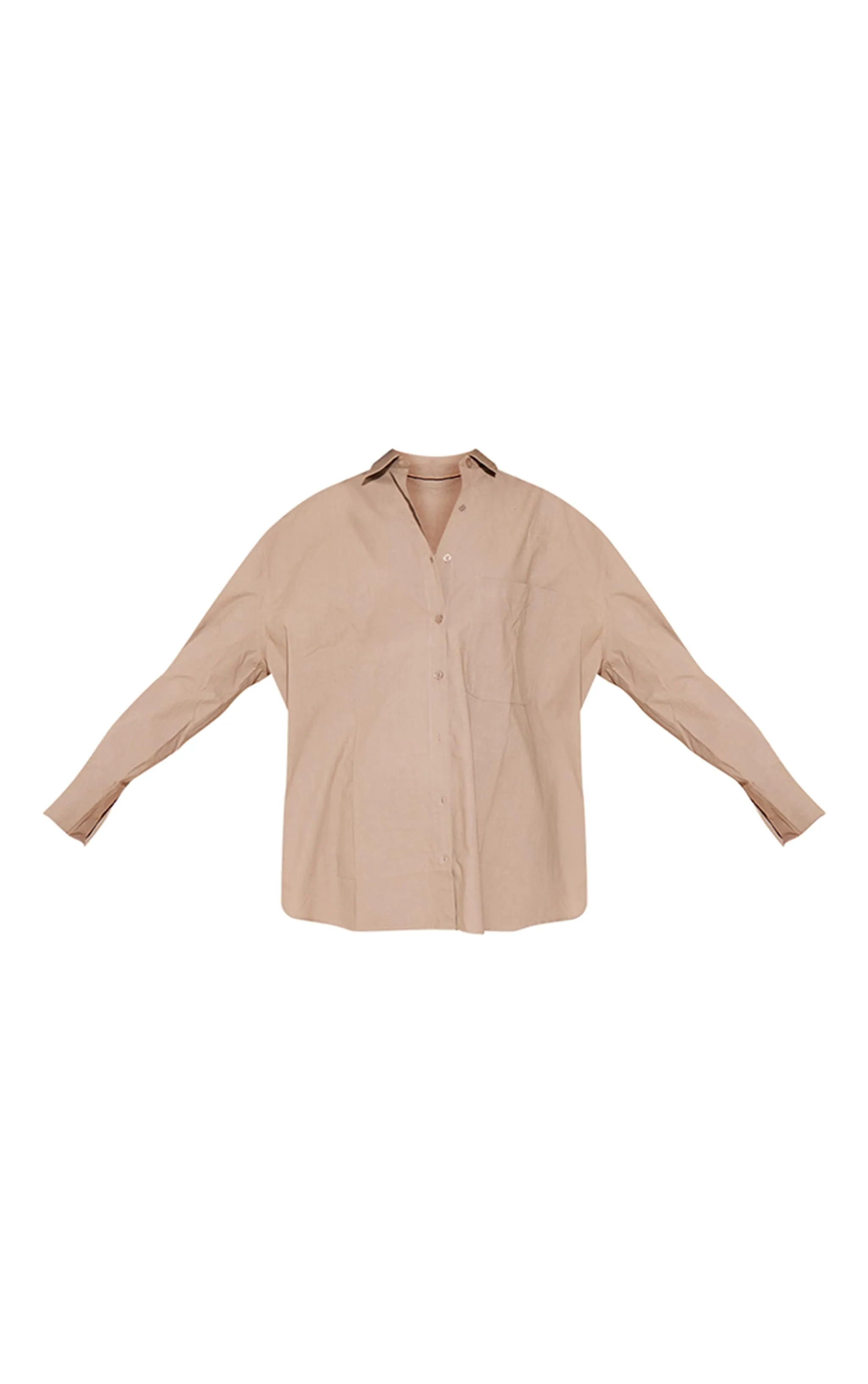 Chemise oversize en effet lin taupe à détail poche