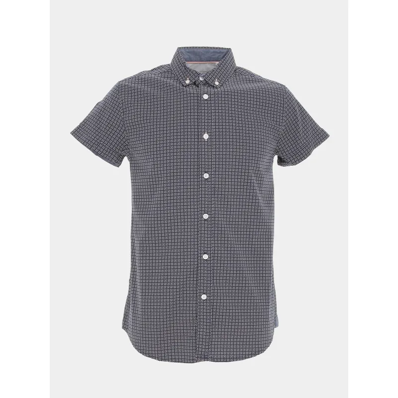 Chemise à imprimés lirpe blanc bleu homme - Benson & Cherry | wimod