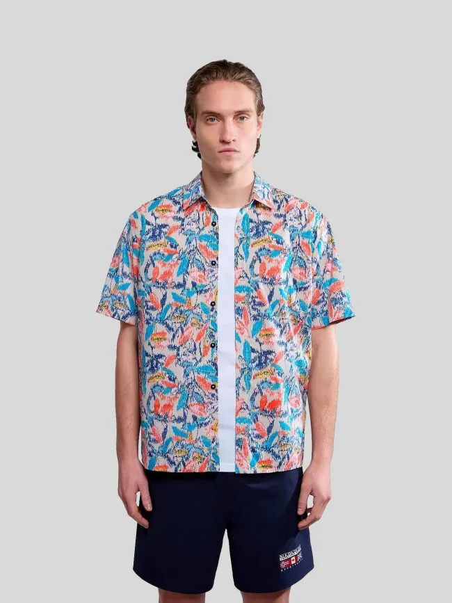 Chemise à motif g-ronge multicolore homme - Napapijri | wimod