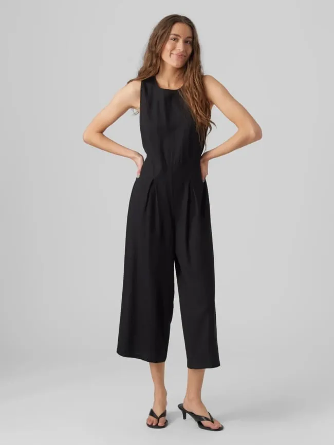 Combinaison pantalon en lin milo noir femme - Vero Moda | wimod