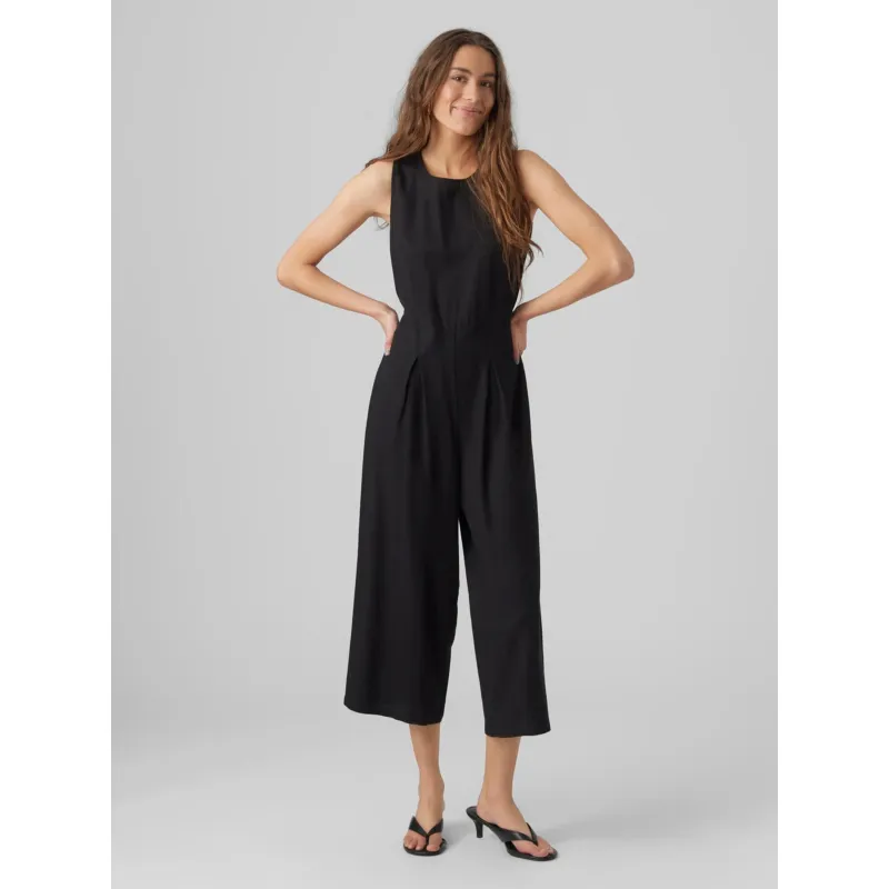 Combinaison pantalon en lin milo noir femme - Vero Moda | wimod