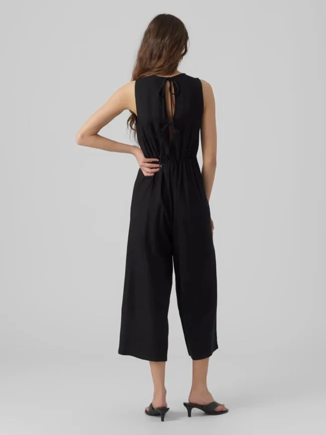 Combinaison pantalon en lin milo noir femme - Vero Moda | wimod