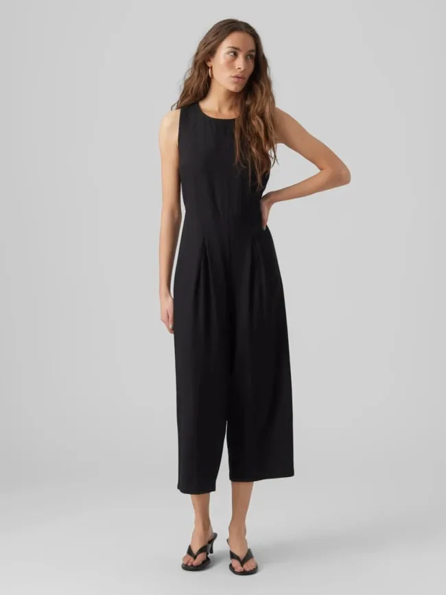 Combinaison pantalon en lin milo noir femme - Vero Moda | wimod