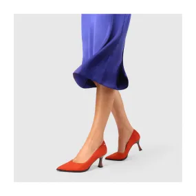 Escarpins femme en daim orange | Chaussures femme LODI en ligne.