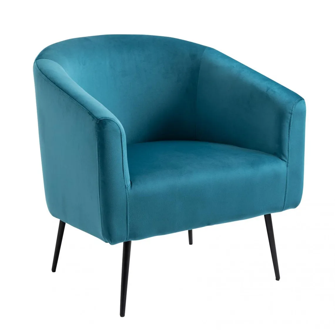 Fauteuil de salon design en Velours Bleu  | 3 Suisses