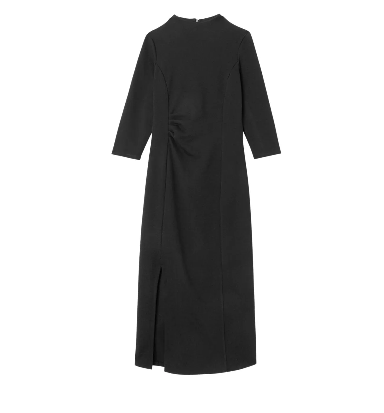 Longue robe en maille jacquard - Noir