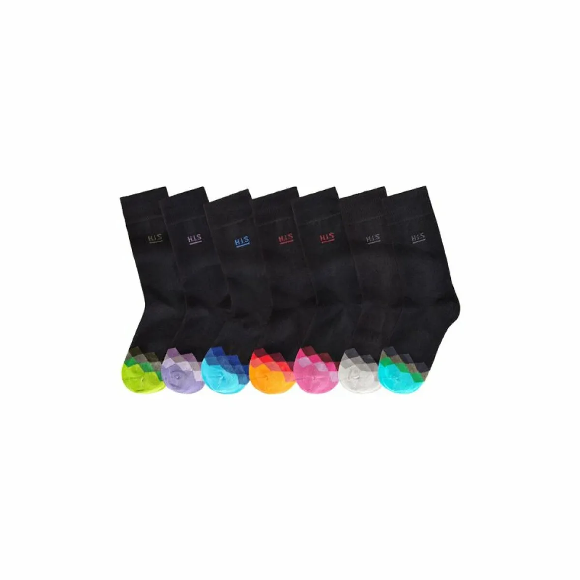 Lot de 7 paires de mi-chaussettes H.I.S - Noir | Chaussettes 3 SUISSES