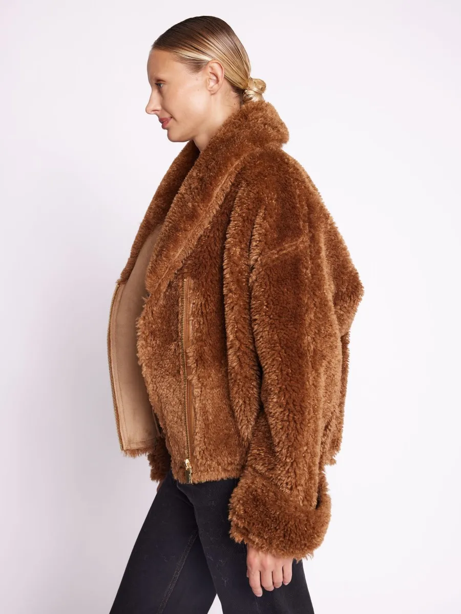 MADIA | Manteau oversize camel en fausse fourrure