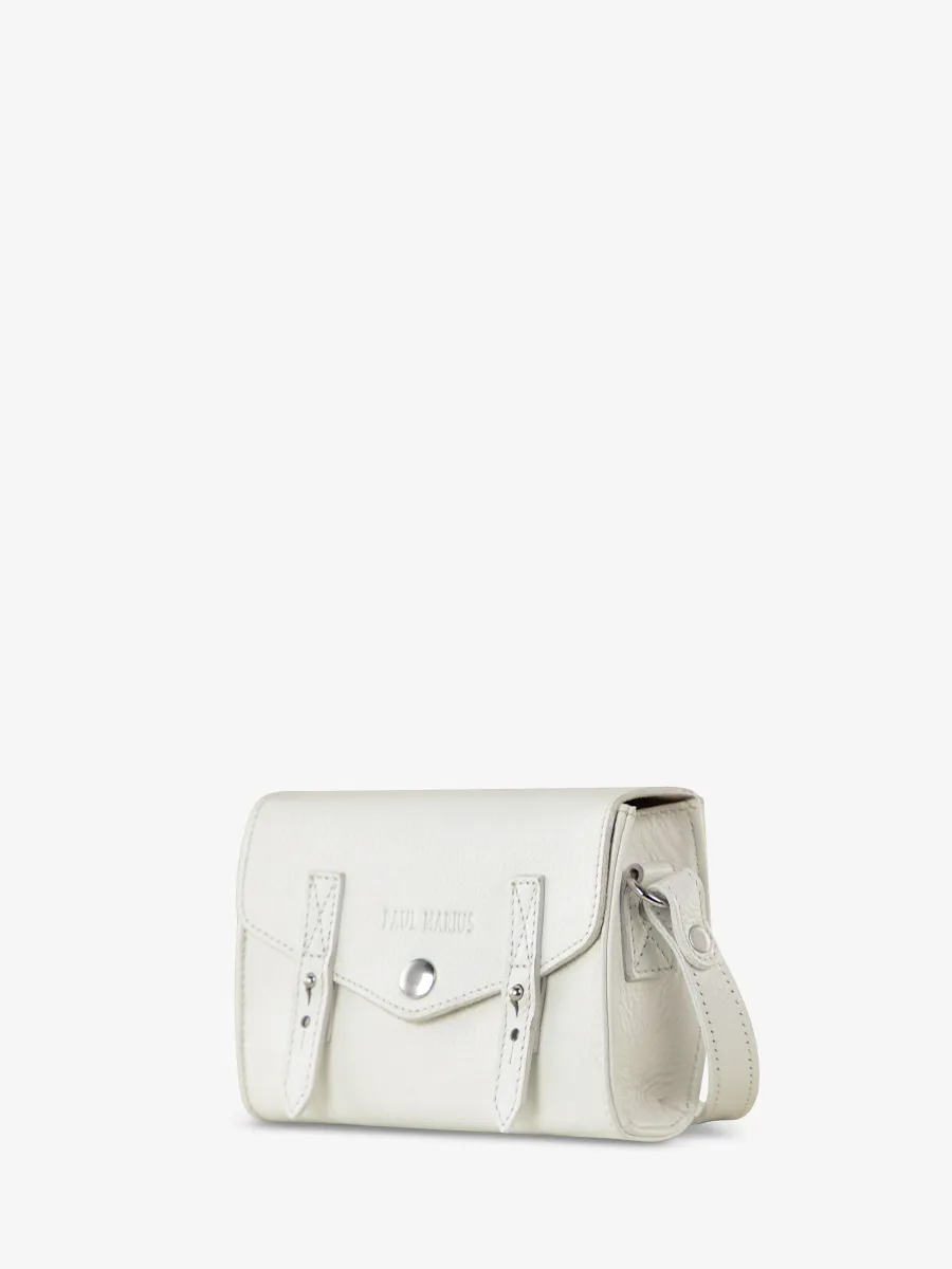 MINI SAC BANDOULIÈRE CUIR BLANC FEMME LeMini Indispensable - Vedette