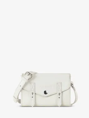 MINI SAC BANDOULIÈRE CUIR BLANC FEMME LeMini Indispensable - Vedette