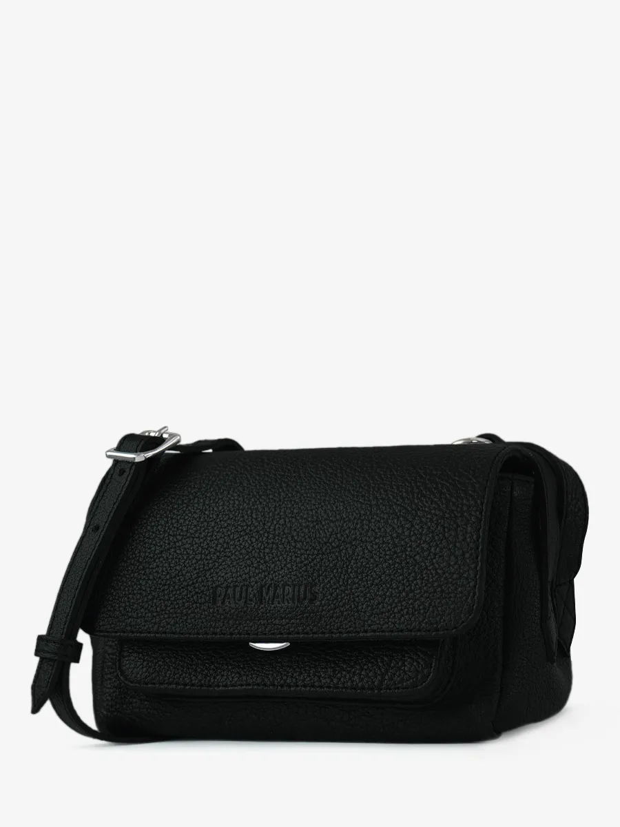 MINI SAC BANDOULIÈRE CUIR NOIR FEMME Diane XS - Noir