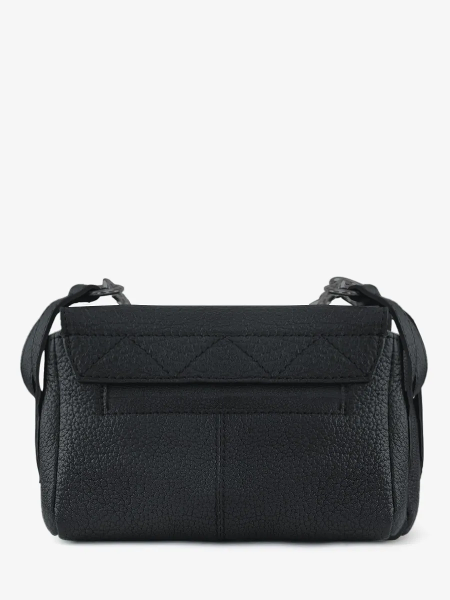 MINI SAC BANDOULIÈRE CUIR NOIR FEMME Diane XS - Noir