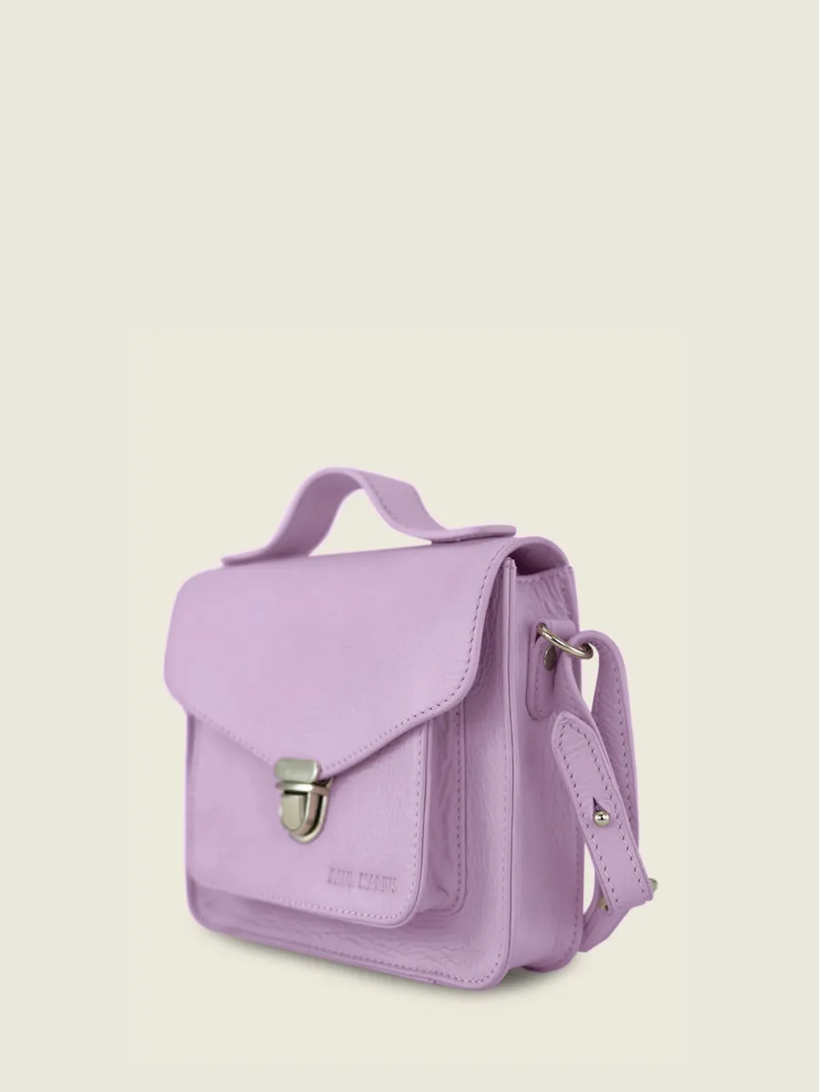 MINI SAC BANDOULIÈRE CUIR VIOLET FEMME Mademoiselle George XS Pastel - Lilas