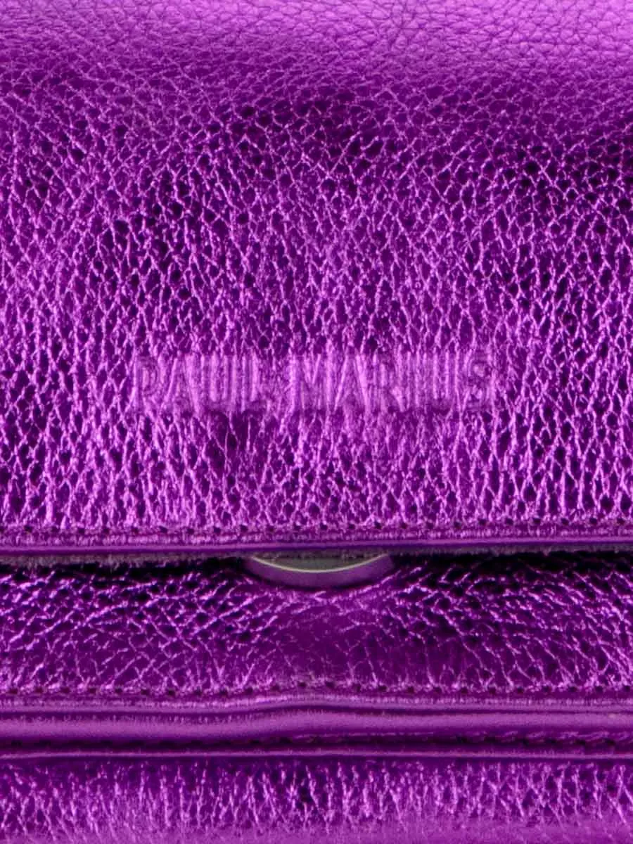 MINI SAC BANDOULIÈRE CUIR VIOLET MÉTALLISÉ FEMME Diane XS - Bonbon