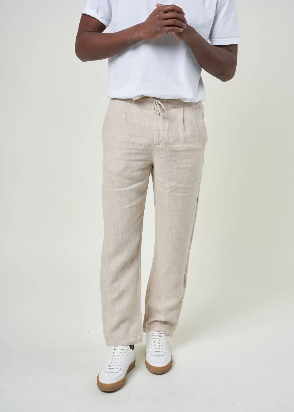 Pantalon en lin bio | beige "loose linen pant light feather gray" 1228 light feather gray homme