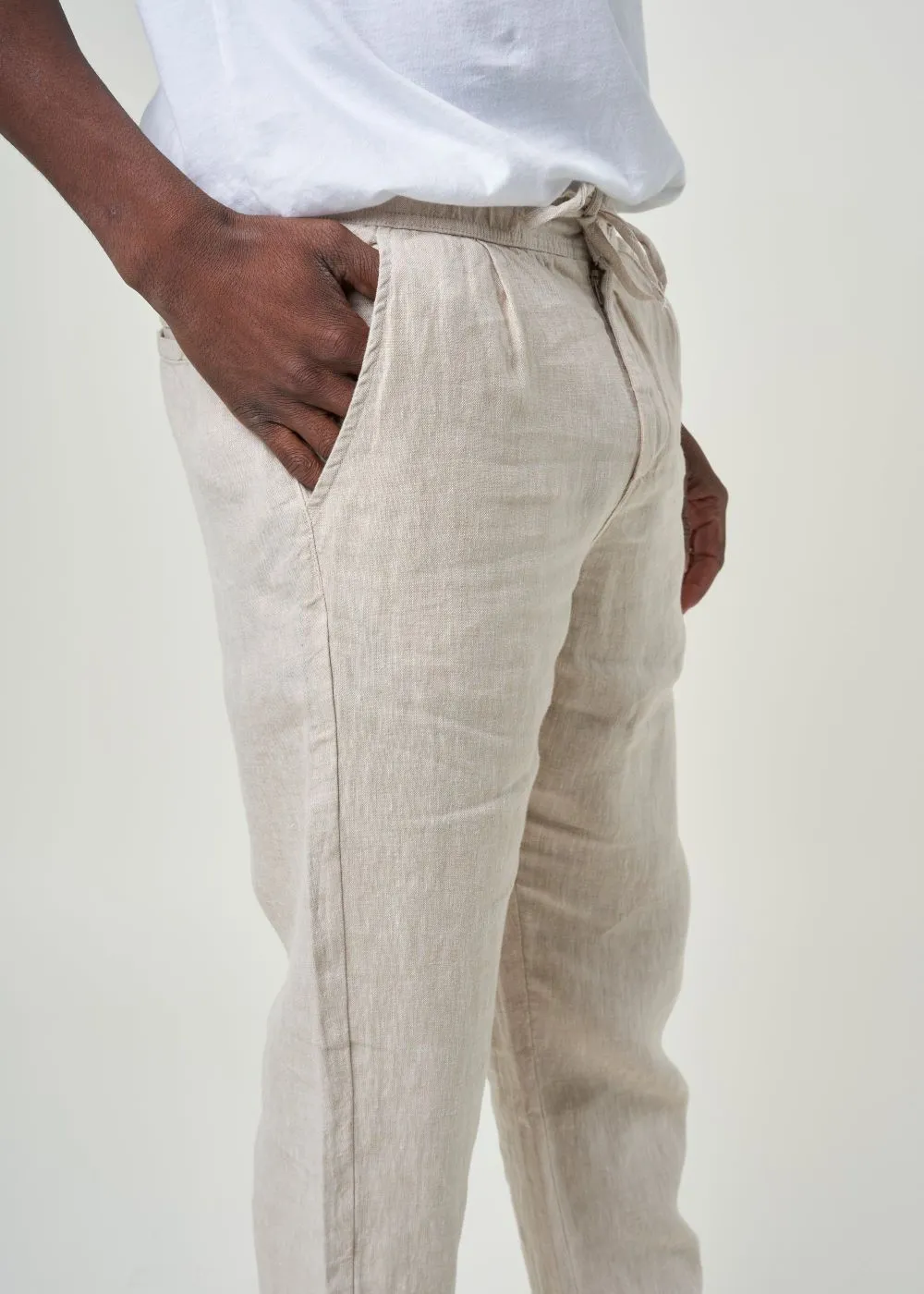 Pantalon en lin bio | beige "loose linen pant light feather gray" 1228 light feather gray homme