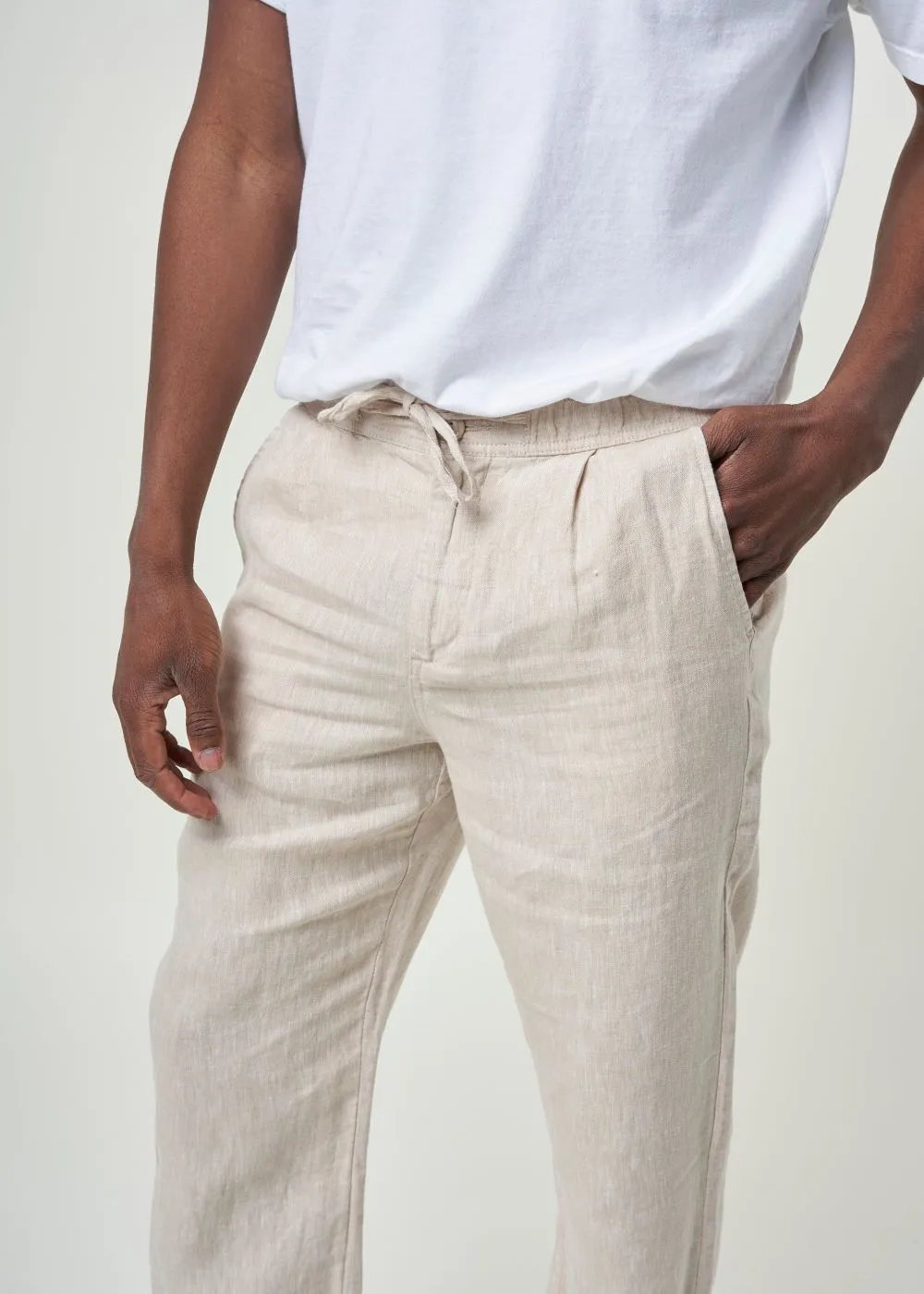 Pantalon en lin bio | beige "loose linen pant light feather gray" 1228 light feather gray homme