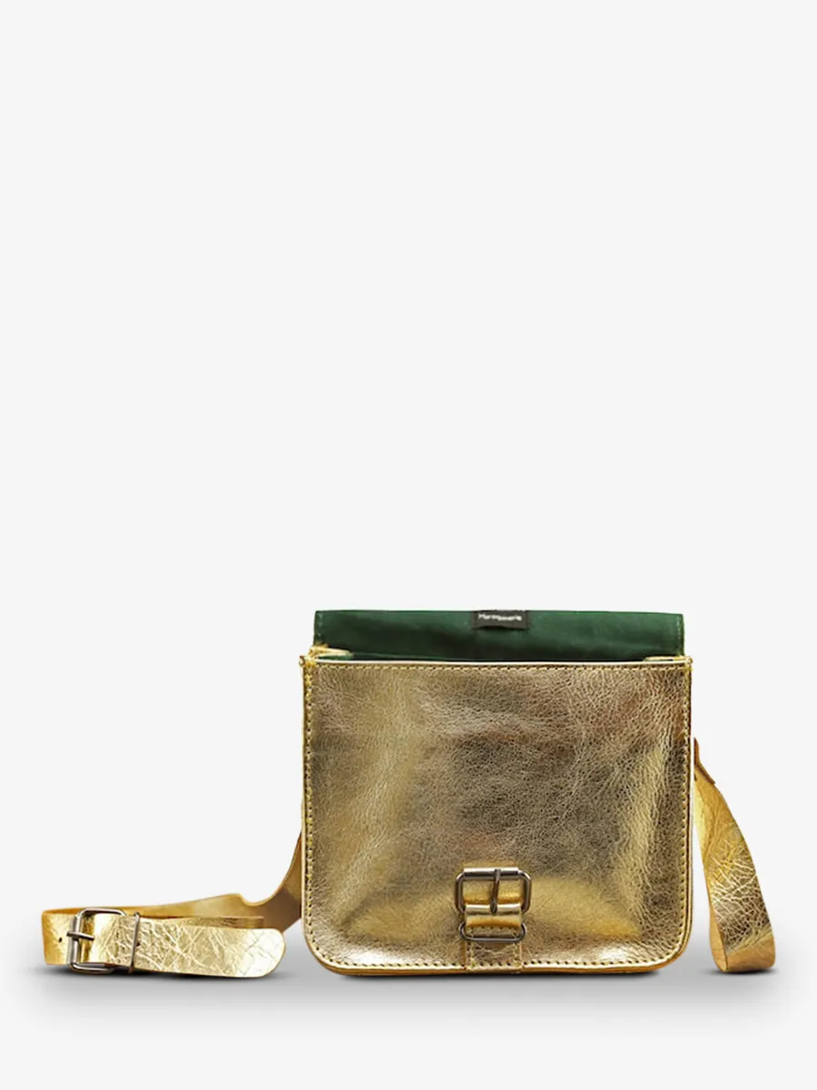 PETIT SAC BANDOULIÈRE CUIR DORÉ FEMME L'Essentiel - Doré