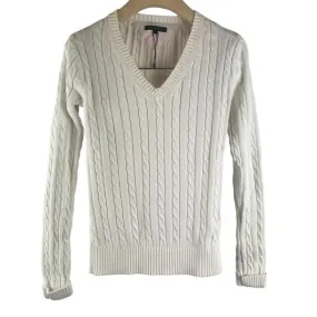 Pull torsadé blanc - Tommy Hilfiger - S